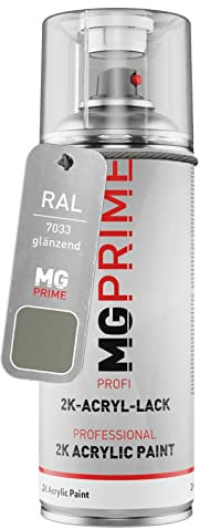 MG PRIME RAL 7033 Gris ciment/Cement grey brillant acrylique bombe aérosol 2C 400ml séchage rapide