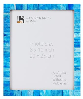 Handicrafts Home 8x10 Picture Frames - Vintage Style Wall Hanging & Desk Decor – Farmhouse Photo Frames Ideal for Living Room Office & Home Decor Picture Frame for Family Pictures & Wall Decor, Turq