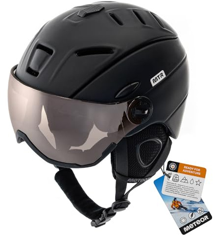 meteor Casque de Ski avec Visière Intégrée - pour Hommes Femmes et Jeunesse - Helmet Snowboard Professionnel de Sports de Neige