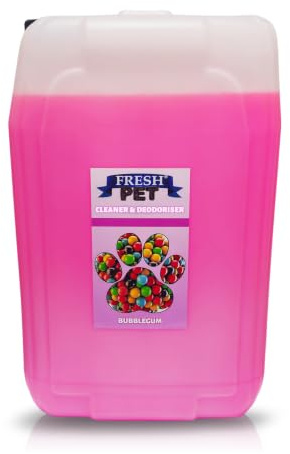 Trade Chemicals Fresh Pet Kennel Dog/Cat Disinfectant, Cleaner, Deodoriser 25L Kit (Bubblegum)