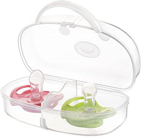 Accmor Pacifier Case, Pacifier Container Can Storage 2 Pacifiers, Baby Pacifier Holder Case for Travel, BPA Free,Transparent