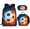 Kuiaobaty Schulranzen Set für Mädchen Jungen 3 in 1 Schulranzen mit Lunchtasche Federmäppchen für Middle College School, fußball, Einheitsgröße, Rucksack