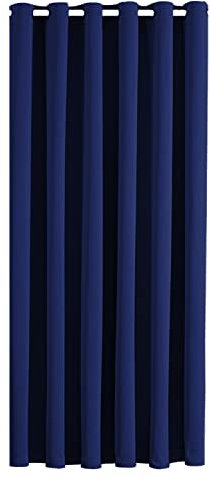 Aspire Homeware Door Curtain Eyelet Blackout Curtains for Living Room Super Soft Thermal Insulated Single Panel 84 inch Drop Bedroom Curtains with Tie Back, Navy