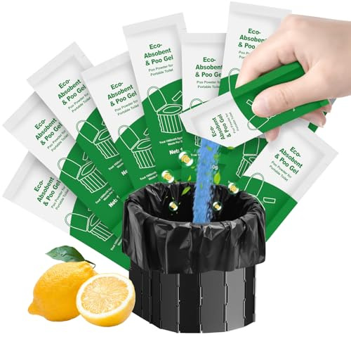 Poo Gel for Portable Toilet, 80 Eco Camping Toilets Pee Powder Deodorizer Urine Pee Absorbent Liquid Solidifier for Adult Porta Potty Bucket Toilet Outdoor Camping Hiking Emergency