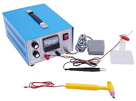 Soldadora por puntos, máquina de soldadura por puntos de chispa, máquina de soldadura de puntos de joyería de 50 A, herramienta de soldadura para bricolaje, potencia ajustable, máquina de soldadura de