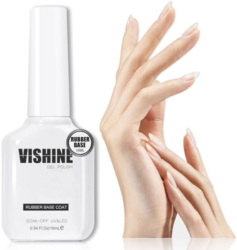 Vishine Rubber Base 5-in-1 Trasparente 16 ml Chiaro Smaalto Semi-Permanente Gel Smalto UV LED Gel Polish Rafforzamento e Riparazione #060