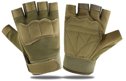 Faxianther Gants Tactiques Demi-Doigts pour Enfants 8-10 Ans Gant Militaire Anti-dérapants Facile à Enfiler pour Vélo Cyclisme Randonnée et Sports de Plein Air