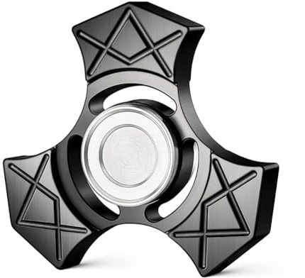 AYUNJIE Anti-anxiété Fidget Spinner, Jouets À Main À Hache De Combat, Jouet Sensoriel De Bureau Cinétique, Rotation des Doigts en Métal pour Adultes Et Enfants (Noir)
