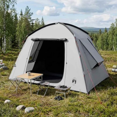 Tonture Tente Cabine Gris et Orange en Polyester x x légère et Pliable pour Camping randonnée et Plein air avec Montage Rapide et Protection moustiquaire