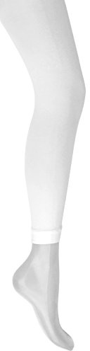 MYSASI - Collant senza piedi per ragazze – (Età 6–14) - Leggings morbidi da danza per bambini, balletto, ginnastica e abbigliamento quotidiano, collant senza piedi per bambini, Bianco brillante., 11