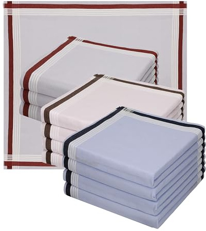 Betz 12 Stück Taschentücher Herrentaschentücher Stofftaschentücher Damen- Männertaschentücher 100% Baumwolle Größe 40x40 cm - Leo 1 Dessin 3