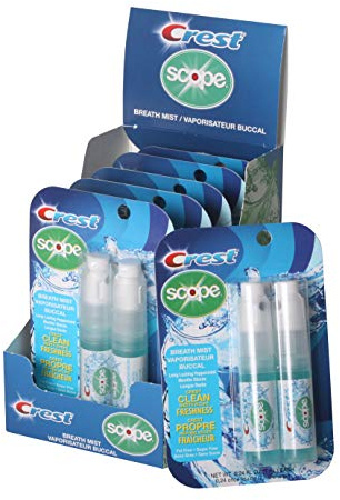 Crest Scope | Six 2-Pack of Mint Breath Mist Sprays (12 Total Sprays) - 0.24 Ounce (7mL) - Made in an FDA Audited USA Facility
