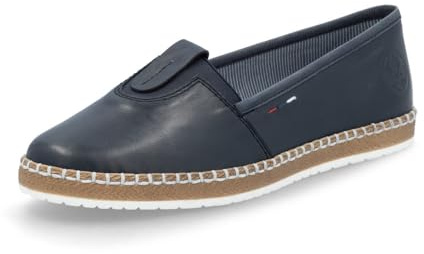 Rieker Donna Espadrillas M2261, Signora Scarpe Basse,Scarpa Bassa,Scarpe estive,Pantofole,Intrecciate,Marittimo,Blu (Blau / 14),38 EU / 5 UK