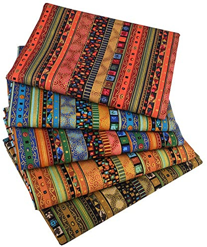 URFEDA 5 Pièces Tissus en Coton Au Metre 50x50cm Tissu Patchwork Tissus à Coudre Multicolore Mixtes Imprimé Tissus Coton Tissus Couture pour DIY Patchwork Artisanat Couture Vêtements Quilting