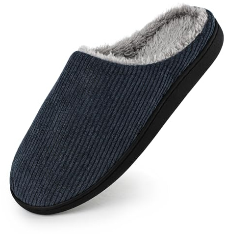 Knixmax Warm Plush Slippers for Women - Soft Fuzzy Memory Foam House Shoes Lightweight Anti-Slip Slipper for Home Hotel Guest Black 7UK - 40EU