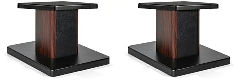 FREEAMG 15CM(6 Inch) Wood Grain Speaker Stands, Universal Floor Speaker Stands Set of 2 with Sand Filling Tuning Function, Surround Sound Speaker Stands for Home, Theatre, Music Studio Use