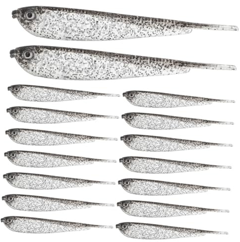 Yardwe 60 Pièces Leurres Souples Simulés pour Mer et Eau Douce Appâts Artificiels PVC Souples et Flexibles avec Design Réaliste de Poisson pour Bass et Autres Espèces