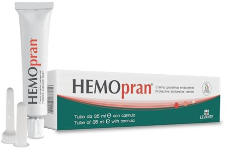 HEMOpran Crema Emorroidi Esterne, Interne e Ragadi Anali 35ml con Cannula Crema Protettiva Endorettale Contrasta Prurito, Bruciore e Disturbi Anorettali, Trattamento Naturale per Rapido Sollievo