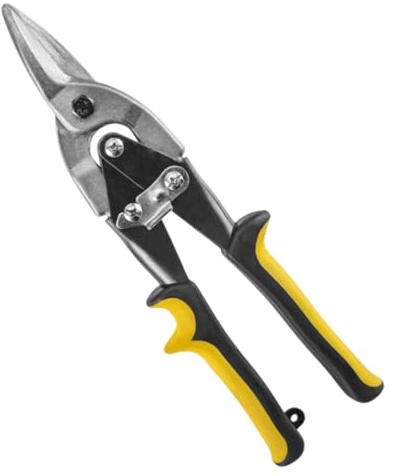 Tin Snips Straight with Chrome-Plated Scissors Parts for Cutting CW and UW Profiles, Sheet Metal Cutting and Much More Metal Scissors with Lever Gear Ratio 250 mm Tin Snips
