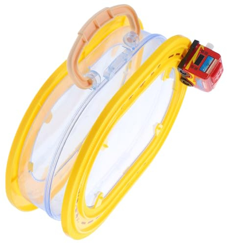 Gogogmee Caja de Almacenamiento Transparente para Juguetes Coche de Cuerda, Estuche Portátil Rojo de Gran Capacidad para Organización y Transporte en Habitación Infantil