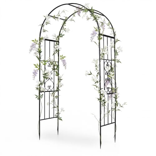 GYMAX Arche de Jardin en Métal, Treillis à Rosiers Extérieure