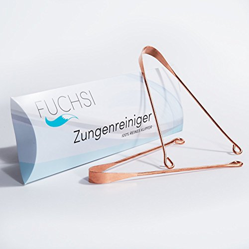 fuchsi 2 STÜCK Zungenreiniger | Natürliche Zungenreinigung gegen Mundgeruch | Äußerst Effektiv | 100% reines antibakterielles Kupfer | Hausmittel | Zungenschaber Mund-Reiniger schlechter Atem