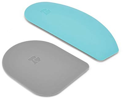 KitchenAid Gourmet Bowl Scraper, Set of 2, Aqua Sky and Storm Grey