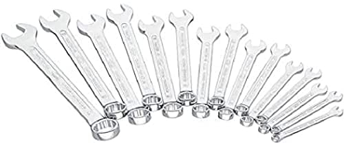 Vigor V4472N RING-MAULSCHLÜSSEL SATZ-15-TLG, Silber / Schwarz