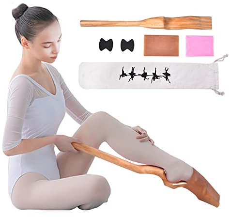 Barella da Balletto, Balletto Piede Stretcher Stenditore per Piedi Balletto in Legno Danza Stretch Stretcher Enhancer con Fascia Elastica per Balletto Sportivo Balletto Danza