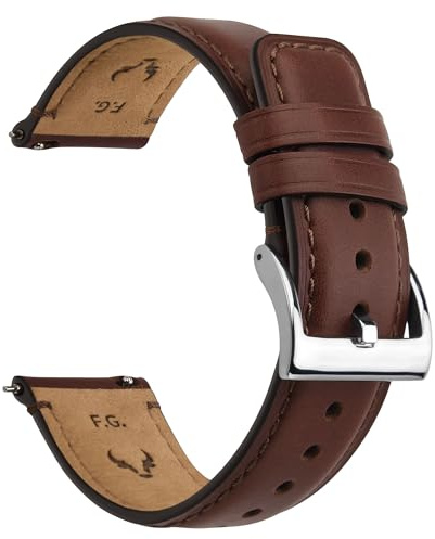 Fullmosa Correa de Reloj 22mm 20mm 18mm, Correa de Cuero de Liberación Rápida, Correa de Repuesto para Hombres/Mujeres, Correa de Reloj para Samsung Galaxy Watch/Huawei Smart Watch/Fossil Watch