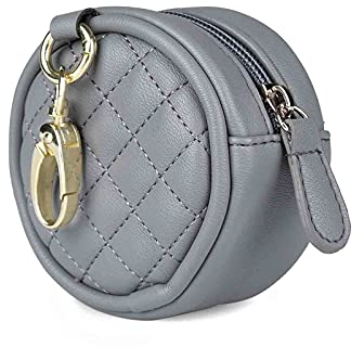 SONARIN Schnullerbox für Baby mit Verschluss für Wickeltaschen, Tragbare Schnullerhalter Schnullertasche Schnuller Aufbewahrungsbox aus Leder für die Aufbewahrung von 2 Schnullern(Grau)