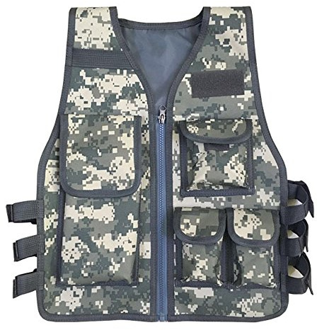 WarmHeartting barn taktisk väst väst jacka för barn airsoft armé paintball strid justerbar lätt kamouflage