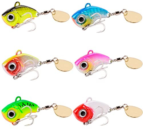 Spinner Set 6g/14g/20g Spin Jig zum Barsch Angeln Barsch Köder Zander Köder Hecht Köder Bleikopfspinner Spinnerbait Spinnköder Angelköder (6 Stück, 14 Gramm)