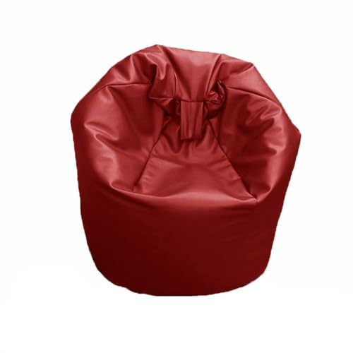 FAUX LEATHER Bean Bag Beanbag Gaming Chair Seat Lazy Lounger Couch (Dark Red, Large (70 x 70 x 90 cm))