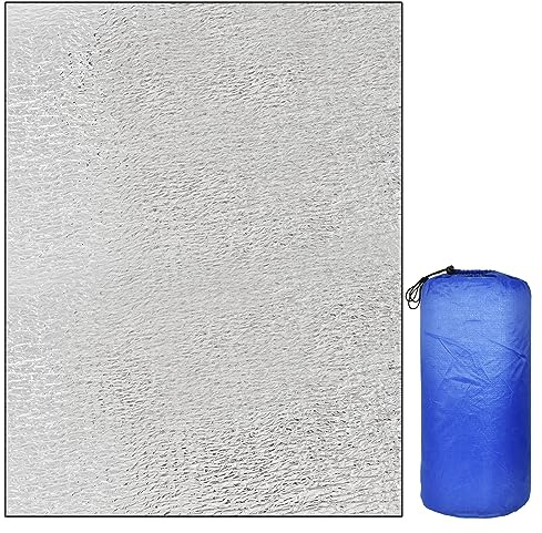 Naapesi Tapis Isolant Camping 150 * 200cm, Tapis Isolant en Aluminium Pliable Tapis de Couchage en Mousse pour Extérieur Camping Randonnée Pique-Nique, Tapis de Tente Thermique Imperméable (Argent)