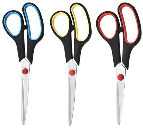 Edelstahl Scheren Set, Schere Rostfrei, Scharfe Schere, 3 Stück Scharfe Edelstahl Bastelschere, Haushaltsschere Set, Multifunktionale Scheren Set, Bastelschere Schule, Für Familien, Büro Und Schule