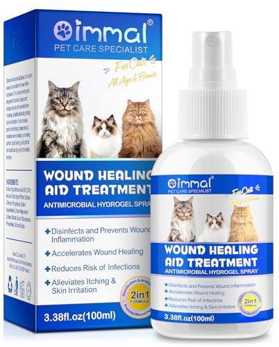 Spray De Herida para Gatos, Curación De Heridas Y Cuidado De La Piel, Spray Antimicrobiano, Reduce El Picor Y La Irritación De La Piel, Todas Las Edades Y Razas 100Ml (Gatos)