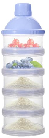 GjnjfdF 5 Capas Dispensador De Leche En Polvo Bebé Caja Dosificadora De Leche En Polvo Apilable Dosificador De Leche En Polvo Bebé Organizador Extraíble De Leche En Polvo De Limpieza Fácil