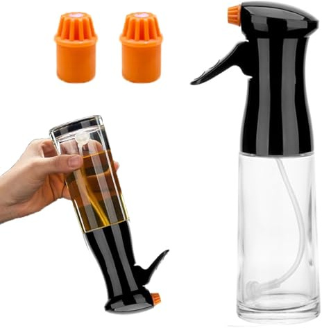 NPLSEO Jamie Oliver Oil Spray, 200ml Glass Olive Oils Sprayer Mister, Olive Oils Spray Bottle, Kitchen Gadgets Accessories for Kitchen Accessories, Widely Suitable for Air Fryer, BBQ, Baking (White)