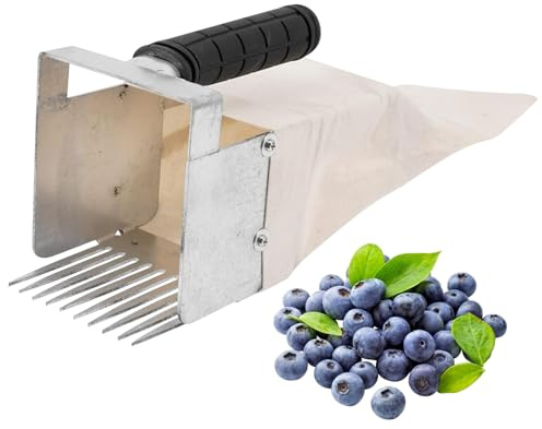 Rachlicy Raccoglitrice di Bacche Raccoglitrice di mirtilli ergonomica in Metallo con Pettine a 13 Denti di Bacche Raccolta Rapida con Manico Antiscivolo Frutteto Frutta per Uso Alimentare per