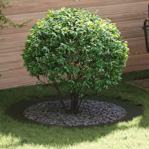 Mandloder Anneau de délimitation d'arbre plat vert olive Ø 90/120 cm en acier robuste, durable, pour jardin, terrasse, protection des racines, aménagement paysager esthétique