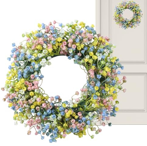 Ghirlande di Primavera per la Porta d'Ingresso,Decorazioni a Parete con Fiori,Corona Artificiale - Per Festeggiamenti, Matrimoni, Incontri di Famiglia, Camera da, d'Ingresso e Cucina