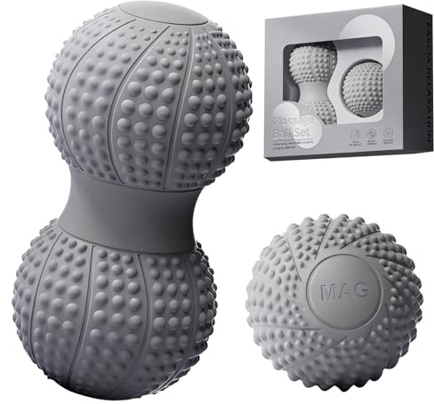 Lot de 2 petites balles de massage pour fascias, pour pieds, main, dos, colonne vertébrale, cou, entraînement des fascias, soulagement de la douleur (E)