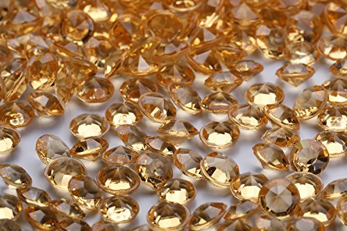 Angzhia 5000 pcs/Pack Wedding Table Scatter Confetti Crystals Acrylic Diamonds 6mm 0.236inch Rhinestones for Wedding, Bridal Shower, Vase Beads Decorations (6mm, Champagne,More Gold in Hue)