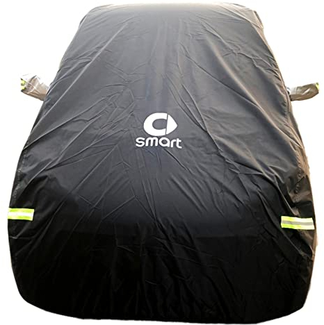 YGSG Vollgarage Autoplane Autoabdeckung FüR Smart Fortwo 451 oder Fortwo 453 Ganzgarage Auto Abdeckplane Mobile Garage SchutzhüLle Abdeckung für Winter Sommer, Red+black