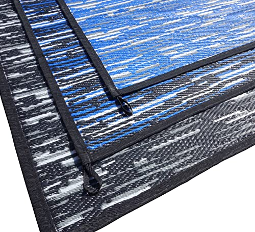 Schlauchland Outdoor Teppich ´´´odooro WAVETEX Platin 2,7m x 4m schwarz-grau | VIELE GRÖSSEN + Farben | 450 g/m² Camping Zeltteppich Vorzelt Garten Spieldecke Wohnwagen Camper | Premium