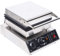 Queeucaer Gofrera comercial de acero inoxidable doble olla calefactora 4 piezas sartenes antiadherentes Temperatura ajustable para panaderías, restaurantes, bares y cantinas