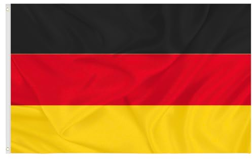 Deutschland Flagge, Deutschlandfahne 90 x 150 cm mit Messing-Ösen, WiderstandsfäHige Gartenflagge, Germany Flag, Deutschland Fahne FüR Drinnen Und DraußEn Geeignet