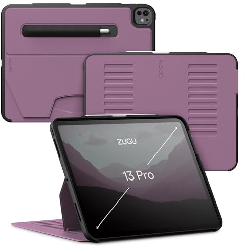 ZUGU CASE iPad Pro 13 Zoll Hülle (M4 / M5) 2024/2025 schlanke Schutzhülle 10 Winkel-Ständer magnetisch, Aufladen iPad Stiftes Auto Sleep/Wake Up [ Pro13 Beere Violett ]