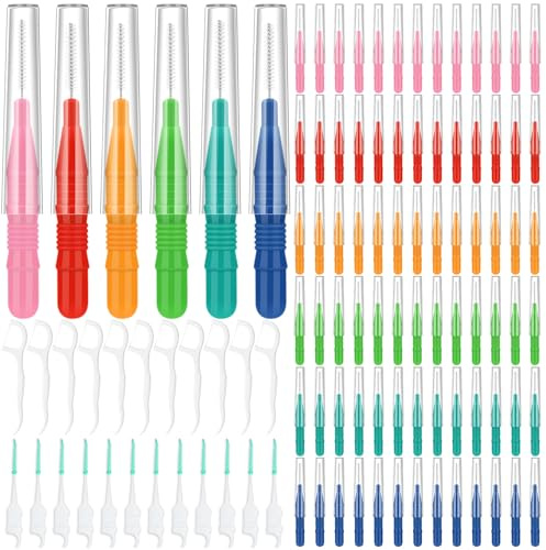 ROADPLUM 450 PCS Interdental Brushes & Floss Picks Set - Soft Spiral Bristles, 3-in-1 Oral Care Kit for Braces, Teeth Cleaning, and Orthodontic Care
